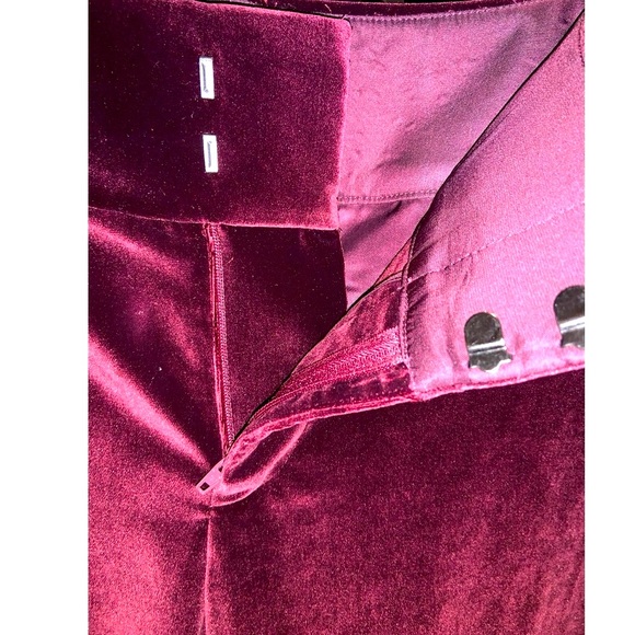 Alice & Olivia Stacey Slim Velvet Ankle Pants In Merlo - Picture 9 of 16